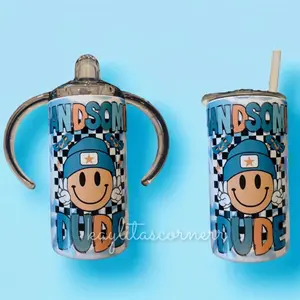 Handsome Dude Retro Sippy Cup - 2 lids included
