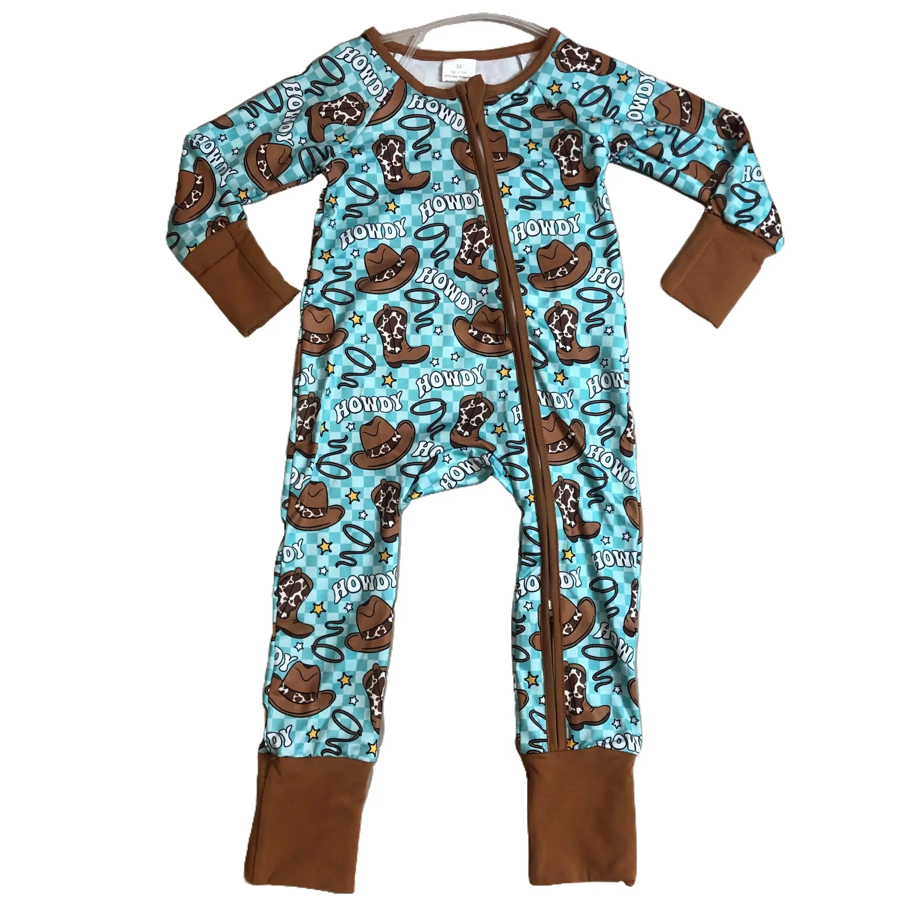 CFS Baby Boy Winter Romper Howdy  Western Clothes Cowboys Clothing Romper Onesie LR2517