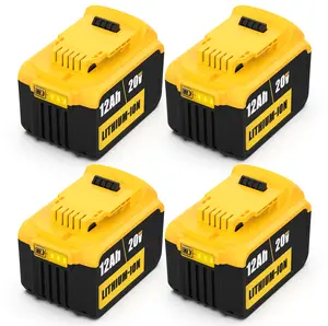 FEOTDN 4 Pack 12000mAh Replacement 20V Batteries, Safety Verified, Compatible with Li-Ion MAX DCB DCD/DCF/DCG/DCS Series Power Tools