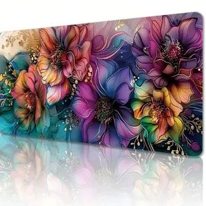 Extra Large Gaming Mouse Pad, Floral Design, Non-Sponge Rubber Base, Durable Surface, Precision Edge Processing, Ideal for Esports