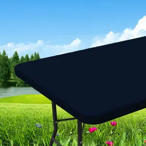 PSH Spandex Rectangular Tablecloth, Elastic-Fitted, Washable Outdoor Table Cover for Picnics, Camping, Banquets, Courtyard, and Parties