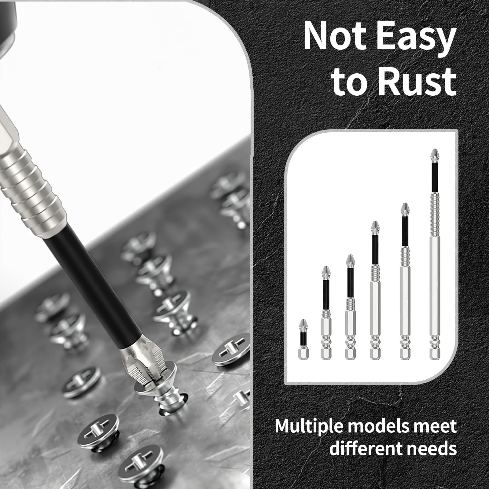 High-Magnetic Screwdriver Drill Bit Set, 2026 New k5 Impact Resistant Non Slip Bit, Anti Slip Screwdriver Bits for Dry Wall, Sheetrock
