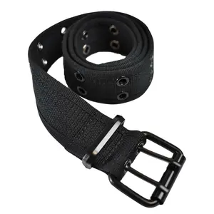 NYFASHION101 Unisex Double Grommet Canvas Belt for Jeans with 2-Hole Double Prong, Big and Tall Plus Sizes