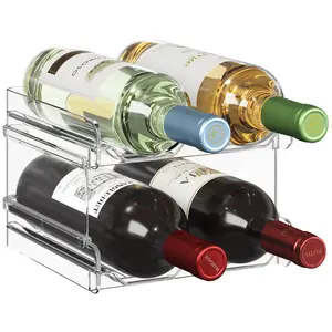 Lifewit Plastic Stackable Wine Rack for Refrigerator and Pantry, Adjustable Storage for Wine and Water Bottles - Utensils, Kitchen Set Kitchen