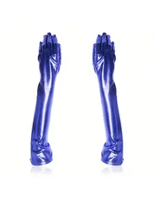 50cm women's extra-long patent leather sexy stretch gloves Sparkling Glove opera costume cosplay outfit dark gloves