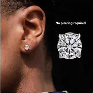 Magnetic Stud Earrings for Men, Stainless Steel Magnetic Studs,Clip Earrings Non-perforated Earrings,Unisex Magnetic Earrings Women Men's Earrings Cubic Zirconia Good Plated Easy To Match High Quality
