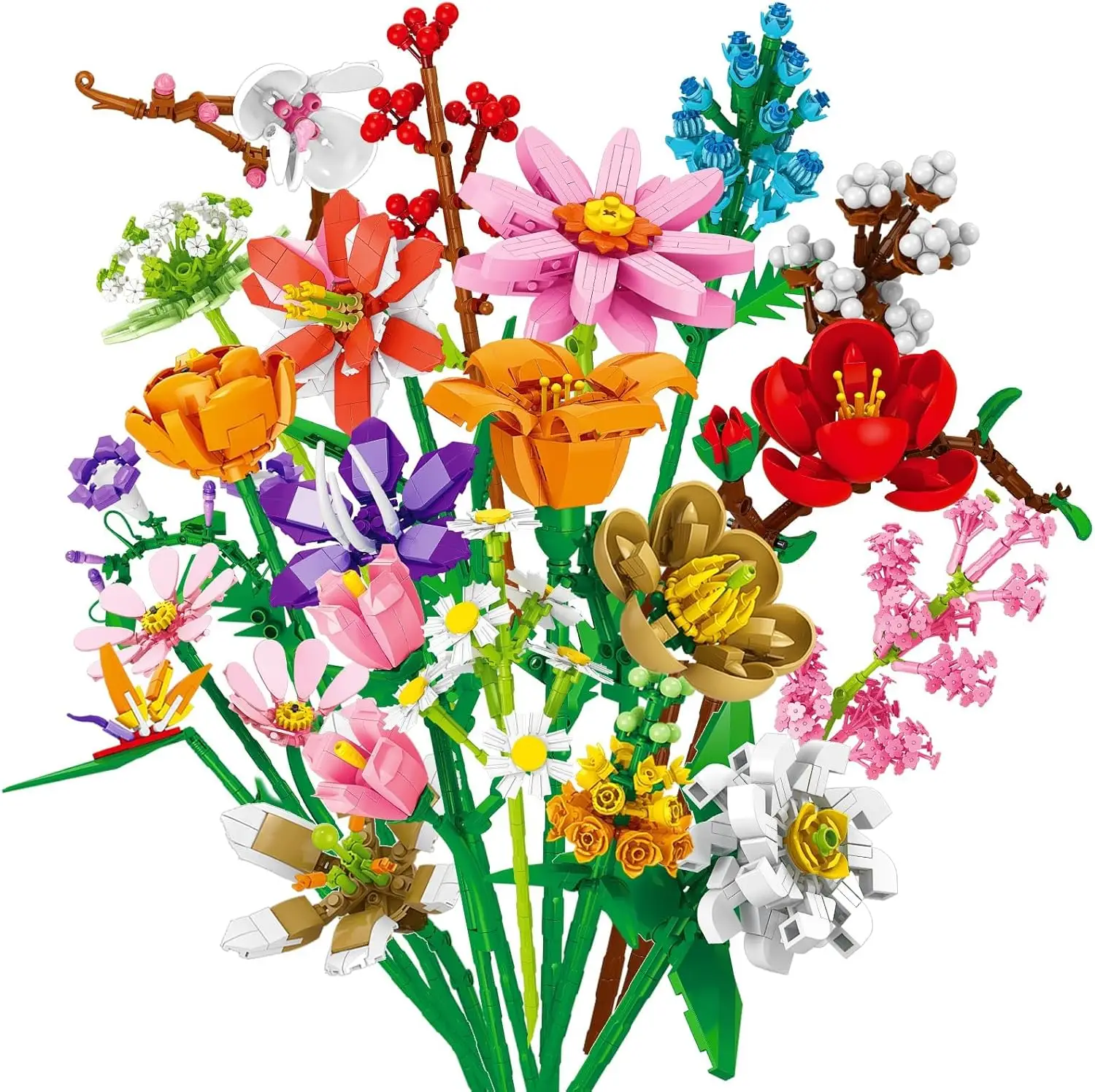 24 Packs Artificial Wildflower Bouquets with Greeting Cards – Mini Flower Gifts for Classroom Rewards & Party Favors