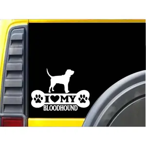 Bloodhound Bone L002 8 inch sticker dog decal