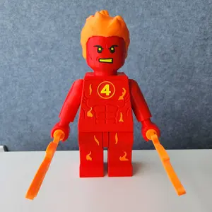 3D Printed F4 Human Torch Big Bricks - 9 inch Display Piece