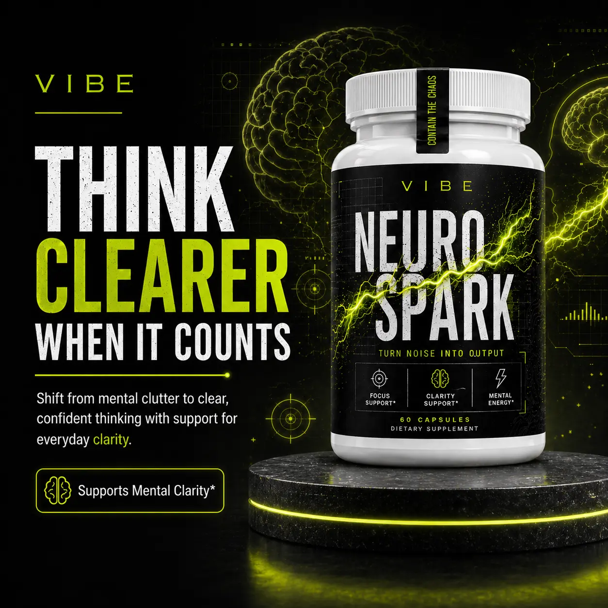 Neurospark - Adderall Replacement - ADHD Support Healthcare Fitness Supplement Dietary