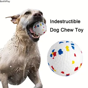 2Pcs Indestructible Dog Chew Ball, Heavy Duty Non-Toxic ETPU Rubber Bite Resistant Toy, Floating Elastic Fetch Play Toy for All Strong Chewer Dog Breeds