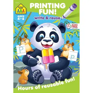 School Zone Printing Fun! Write & Reuse Workbook: 26 Wipe-Clean Pages, Preschool, Kindergarten, Write-On Learning, Write and Wipe, Alphabet, ABC's, Tracing Letters, Handwriting Practice, Ages 4-6 Paperback – October 12, 2012