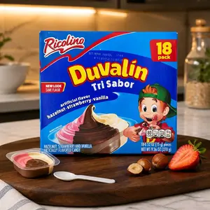 Ricolino Duvalin Tri Sabor  Flavor Hazelnut Strawberry Vanilla Candy