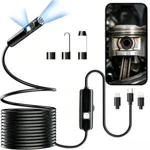 Endoscope Camera with Light,1920P HD Borescope Tools with 8 Adjustable LED Lights,Endoscope with Semi-Rigid Snake Camera,IP68 Waterproof Inspection Borescope for iOS and Android,3.3FT/16.4FT/32.8FT Dual-Lens,Practical Auto Repair Tool, Father's Day Gift