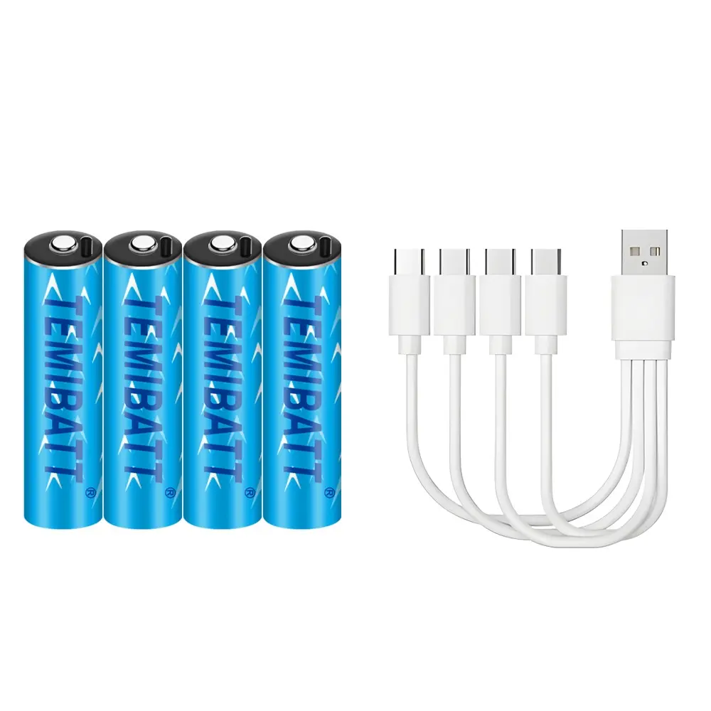 TEMIBATT AA Batteries Box, Rechargeable Lithium Battery, Replacement Battery, High Capacity Battery, 1.5v 1200mah Household Power Supply, Durable & Convenient Design, Rechargeable Battery Packs