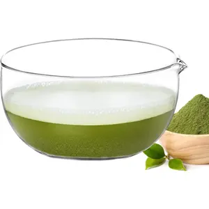 Glass Matcha Bowl With Pouring Spout, Ceremonial Mixing Chawan 20 oz 590ml, Clear Traditional Japanese Style Matcha Green Tea Cup Mug, Hammer Spouted Matcha Mixer