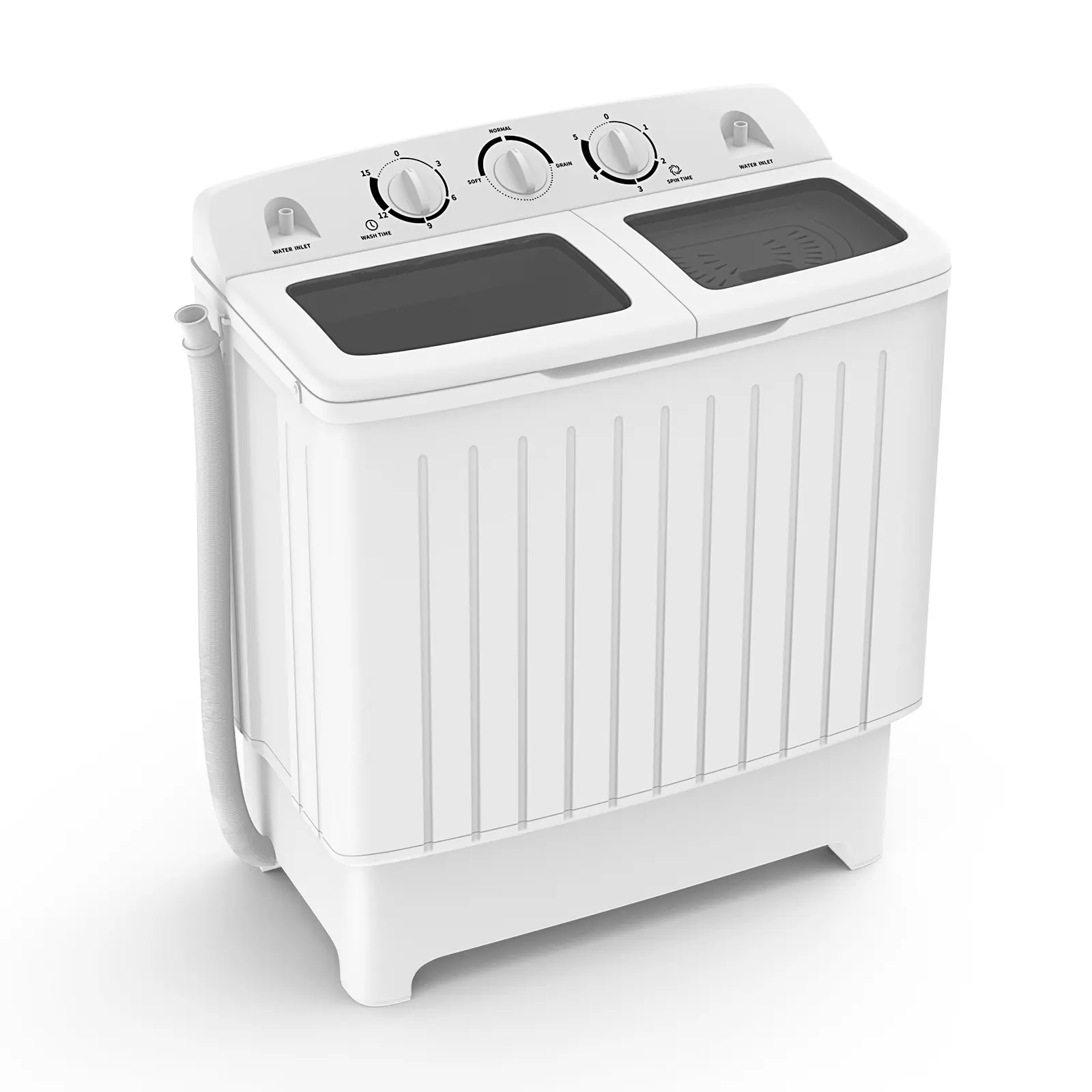 COSTWAY - 20 lbs Portable Washing Machine with Built-in Gravity Drain-Gray COSTWAY - 20 lbs Portable Washing Machine with Built-in Gravity Drain-Gray