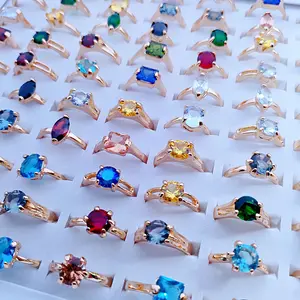 28Pcs Women's New Simple Color Zircon Inlaid Ring Set, All-Match Elegant Daily Finger Jewelry