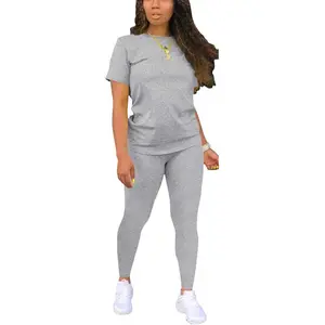 Biker Short Sets Women 2 Piece Outfits Summer Short Sleeve Jogger Tracksuit