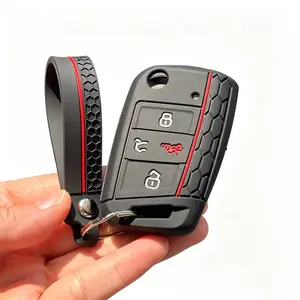 Volkswagen accessories For VW Atlas Tiguan Golf Alltrack SportWagen R Polo E-Golf Car Cover With Keychain Holder Key Case Caps Fob Car Key Protector