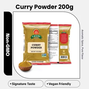 Laxmi Curry Powder 200gm (7oz) | Curry powder seasoning with a blend of spices | Non-GMO Product | For cooking and seasoning | Saves you time and energy
