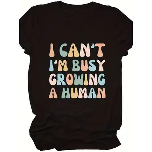 Pregnancy Announcement Shirts for Women Funny Maternity T Shirts I Cant Im Busy Growing a Human Shirt Mother's Day Tops