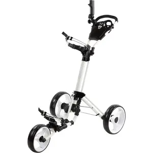 1-Second Fold/Expand Golf Push Cart with Foot Brake System, Aircraft-Grade Frame, Built- Umbrella Holder & Bearing Wheels - Lightweight Collapsible Golf Cart for &, One-Step Open/Close (Push/Pull)