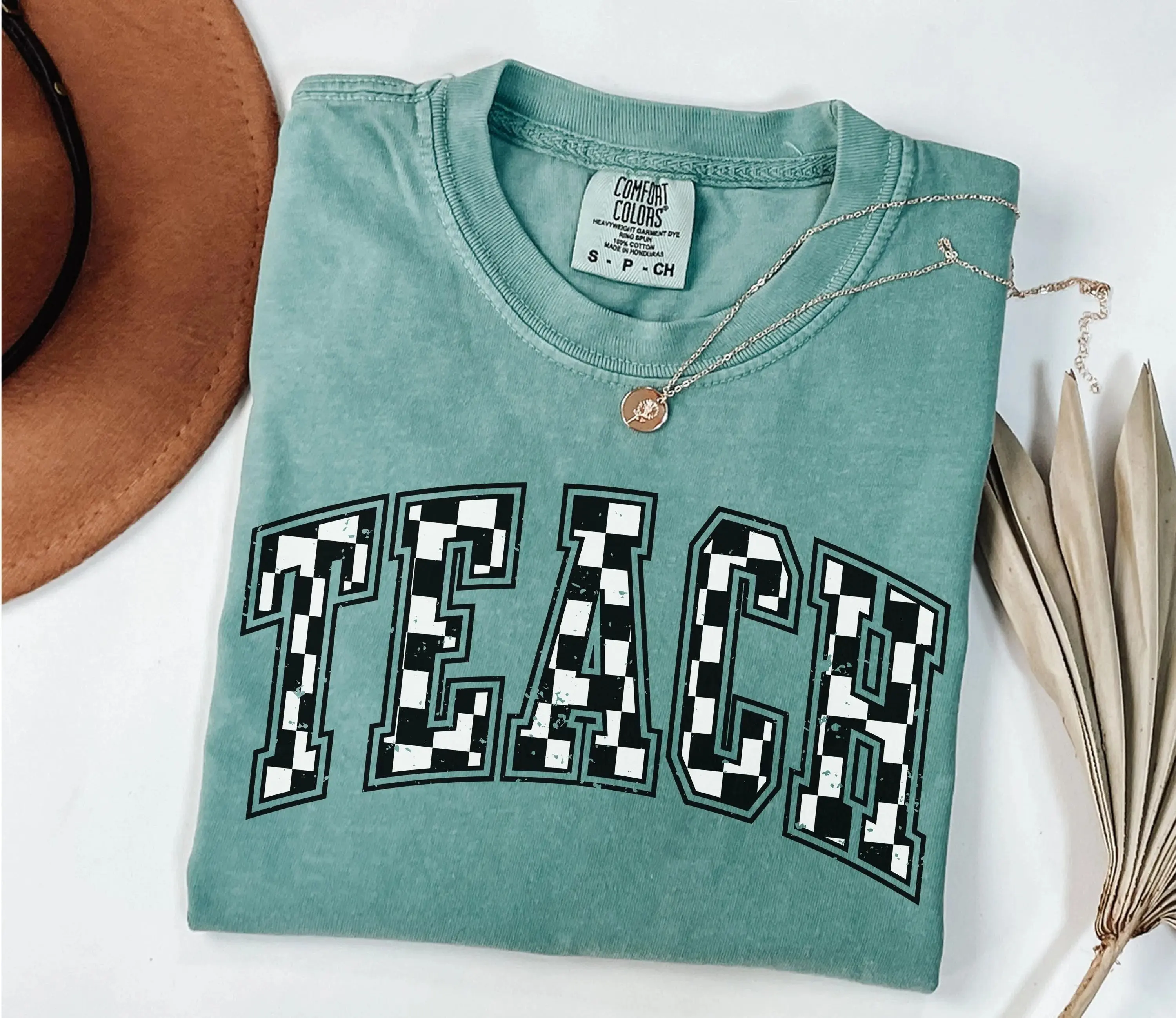 Comfort Colors Checkered Teacher Shirt Gift for Teacher, Retro Teach Tee, Teacher Appreciation, Teacher Graduation, Student Teacher Gift