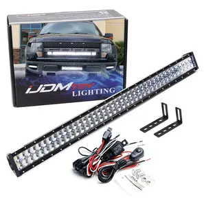 iJDMTOY Behind Grille Mount 40-Inch LED Light Bar Kit For 2009-14 Ford F150 & Raptor, Incl (1) 240W High Power LED Lightbar, Under The Hood Mounting Brackets & On/Off Switch Wiring Kit