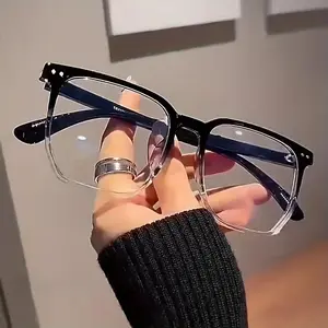 Steampunk-Inspired Blue Light Blocking Glasses - 1pc Retro Rectangular Frame with Clear PC Lenses, Durable & Stylish Accessory for Men and Women