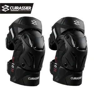CUIRASSIER High-Visibility Motorcycle Knee Pads - Adjustable, Non-Waterproof for Motocross & Off-Road Racing, Motorbike, Night Visible, Protector Guards
