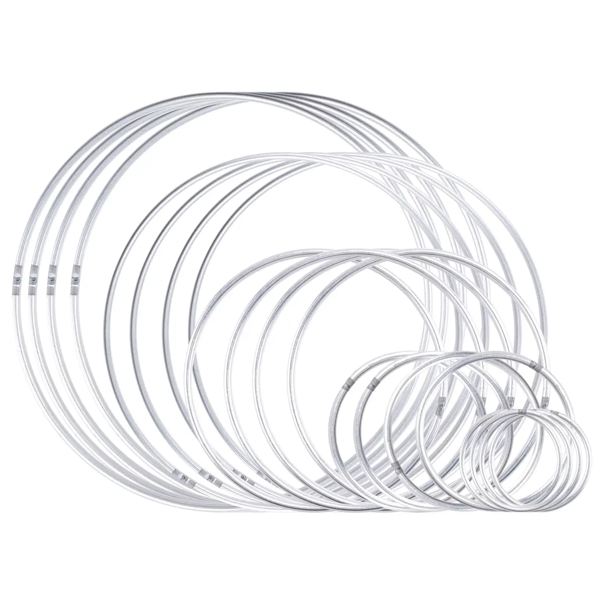 20 Pieces Metal Dream Catcher Rings Hoops Steel Craft Silver Rings for Crafts,Macrame and Other DIY Projects in 5 Sizes