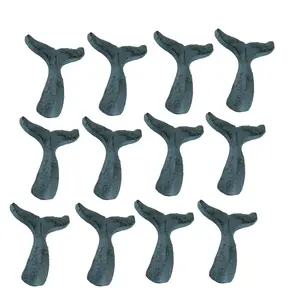 Set of 12 Cast Iron Whale Tail Drawer Pulls Decorative Bathroom Cabinet Knobs Coastal Kitchen Handle Decor Accessories