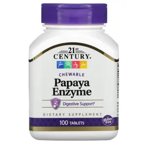 21st Century Chewable Papaya Enzyme, 100 Tablets