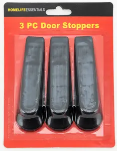WorldWide Sales Online HomeLife Essentials 3pc Door Stoppers, Black Plastic – Home Goods