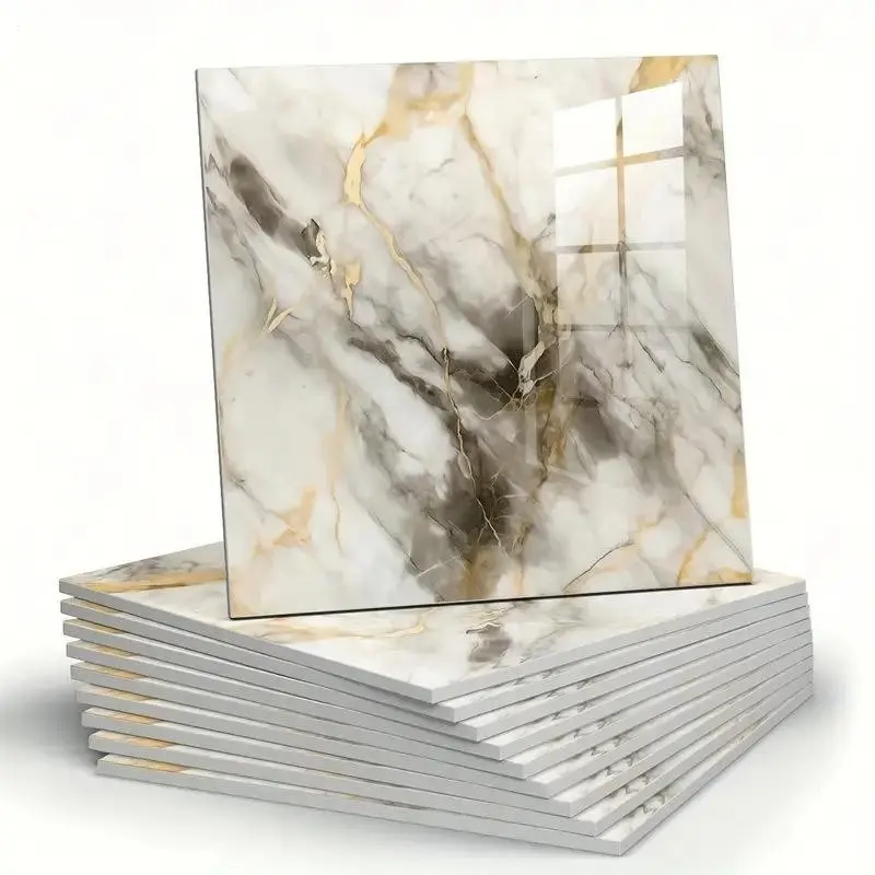 10pcs/20pcs/40pcs Gold Vein Marble Peel and Stick Wall Tiles,Waterproof Self-Adhesive Faux MarblePanels for Kitchen Bathroom Home Backsplash,Easy DIY Decor, Wall Art Stickers, Waterproof Wall Decal, Stick on Backsplash