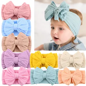 New Children Hair Bands Baby Nylon Elastic Jacquard Headbands Toddler Oversized Floral Bowknot Hair Accessories