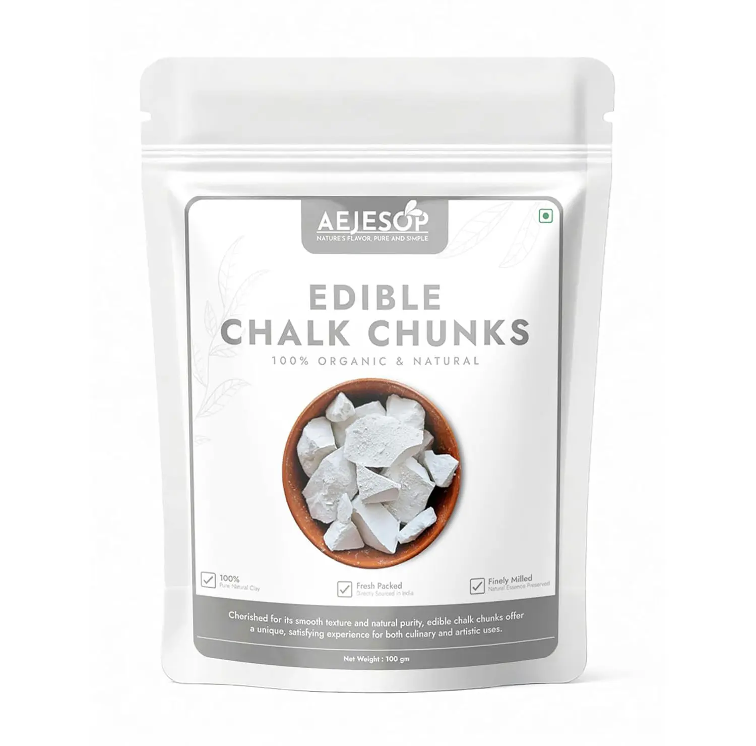AEJESOP BELGOROD edible Chalk chunks, natural chalk, eating chalk, 3.5oz (100g)