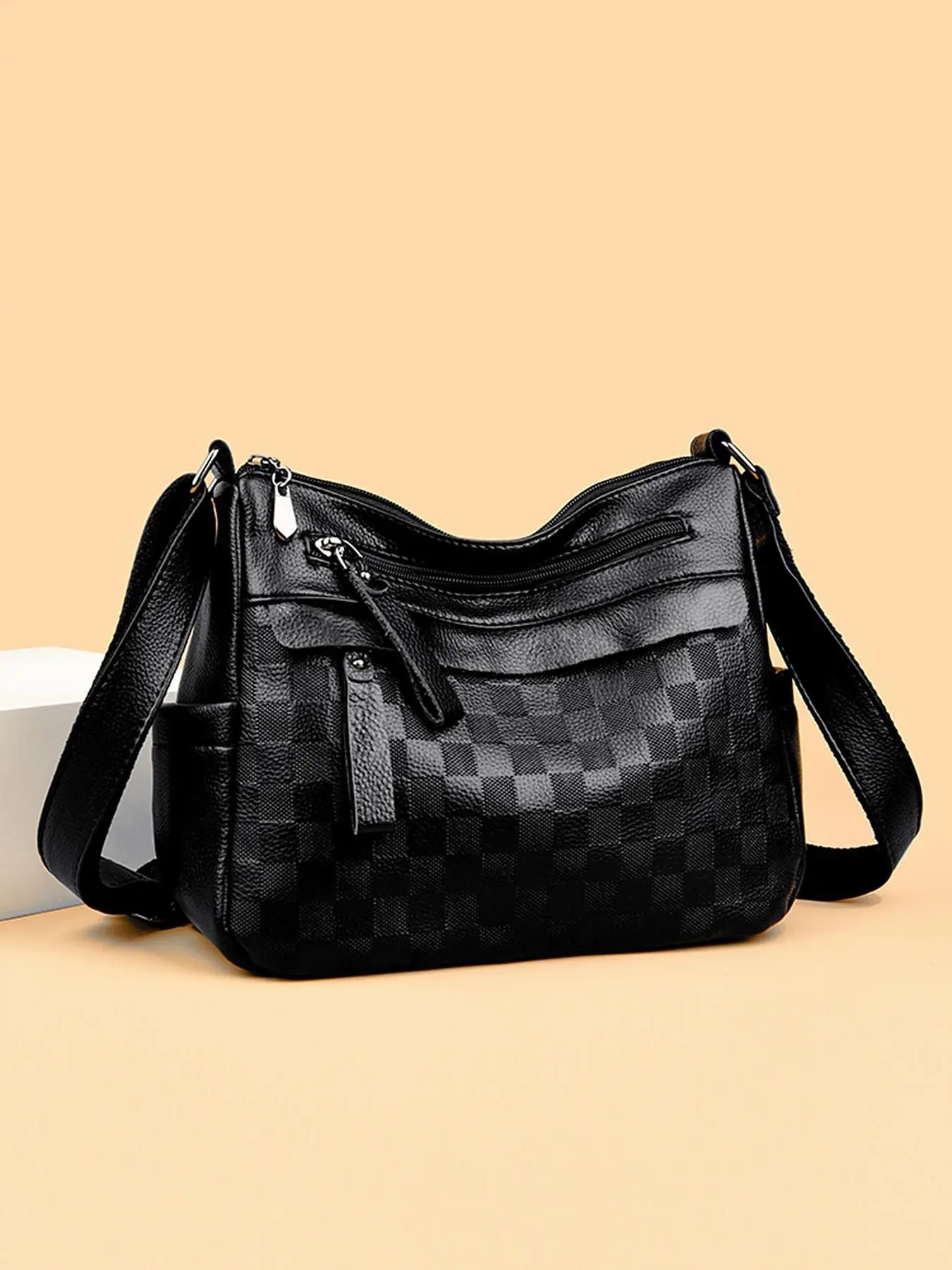 Women's Elegant Minimalist Casual Crossbody Messenger Bag, Fashionable Soft Multi-layer Design Shoulder Bag, Trendy Versatile Large Capacity Crossbody Bag for Daily Use, Fashion Bags