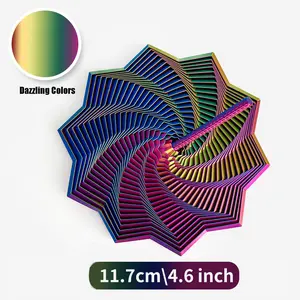 Colorful Geometric Vortex 3D Printed Toy: Multi-layered Star-shaped Structure with Gradient Color Visual Feast, Creative Stress-relief Plaything & Desktop Art Ornament, A Novelty with Distinct Niche Design Sense