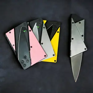 3PC(Silver, Pink, Yellow)Portable Folding Utility Tool, Compact Card Size Design, Lightweight for Everyday Use