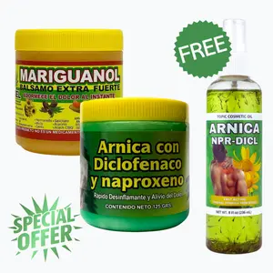 The Ultimate Viral Massage Dream Team [3 Pack Bundle] - Arnica Ointment 125g + Mariguanol 125g + Arnica Massage Oil (8 fl oz) With Real Botanicals - Self-Care, Massage Moments and Your Daily Chill Ritual Herbal Comfort