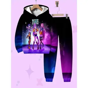 Starlight Stage Hoodie Set, Casual Slim Fit Sweatshirt and Pants, Full Print, Autumn/Winter Fashion, Medium FabricRAIMENTRY