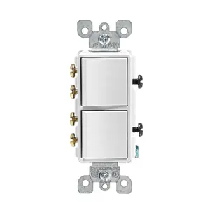 Leviton 3006773 15 amps Decora 3-Way Rocker Switch, White, Lightswitches, Modern