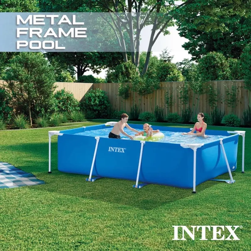 INTEX Rectangular Frame 9 ft 10 in x 6 ft 6.75 in x 29.5 in Above Ground Pool