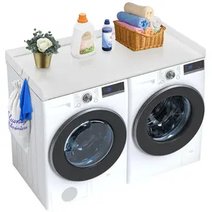 VEVOR Washer Dryer Countertop,  54" x 27" Wooden Washer and Dryer Countertop, Water-Resistant Laundry Machine Topper Cover with Anti-Slip Pads, for Laundry Room Organization and Storage, White