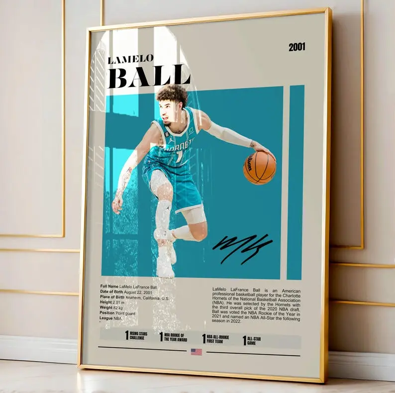 Lamelo Ball, Players, Basketball Poster, Fans, Basketball Gift, Sports Fan Gift, Basketball Wall Decor