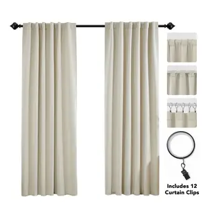3 Hanging Styles Solid Color Curtains (2 Panels ) – Modern Blackout Drapes, Home Decoration for Living Room, Bedroom, Summer Home,