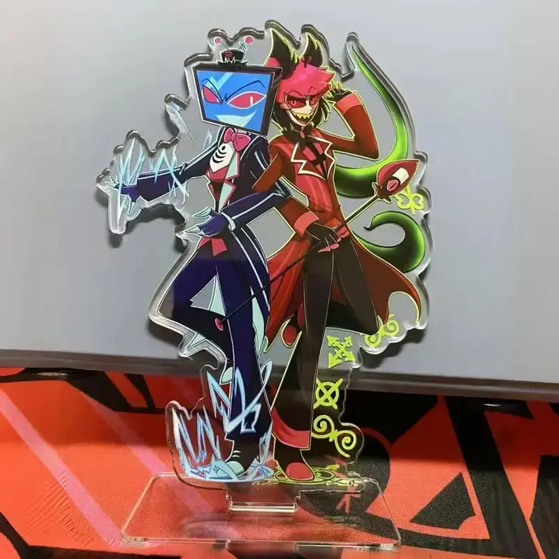 Cute 8in Fantasy TV Screen Monster and Red Character Design Figure - Unique Artistic Desktop Standee