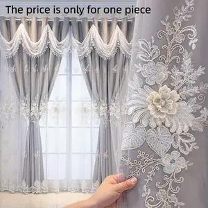 1PC Embroidered Window Curtain Pattern, Elegant Single Panel Curtains for Living Room and Bedroom Decor, Fashion Home Decoration Accessories